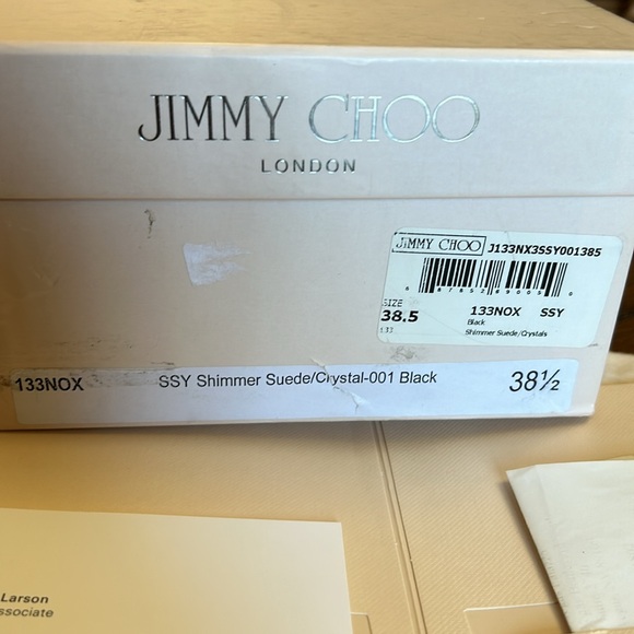 NIB Jimmy Choo Shimmer Suede/Crystal Sandal - Picture 5 of 7